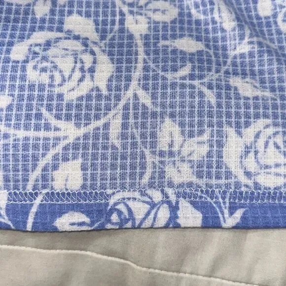 jasmine rose SML Light Blue White Floral Waffle Knit Full Zip Long Sleeve Robe - Picture 14 of 15